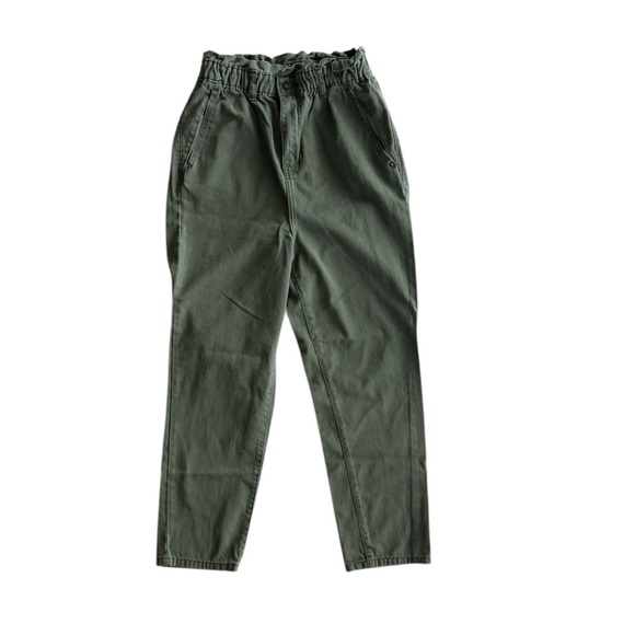 7 For All Mankind Military Geen Ankle Women 81034 Cropped Pants Size 28 - Picture 1 of 9